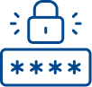 Handle sensitive cases with discretion Icon of a padlock above a password field, representing how to handle sensitive cases with discretion.